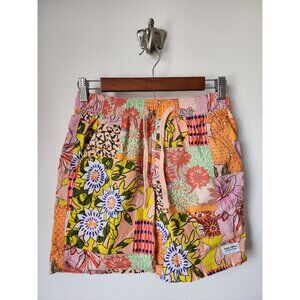 Banks Journal pink multicolor floral patchwork print boardshorts XS